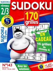 Sudoku 170 grilles niveau 2/3
